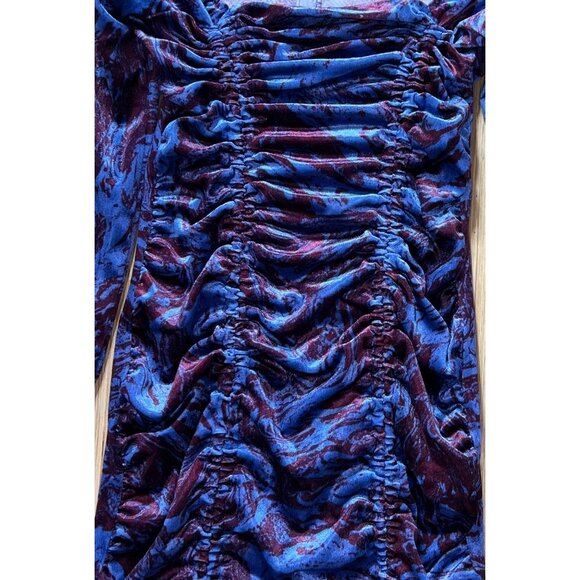 Wild Fable - Women's Long Sleeve Ruched Velvet Bodycon Dress - Blue - Small - Picture 14 of 16